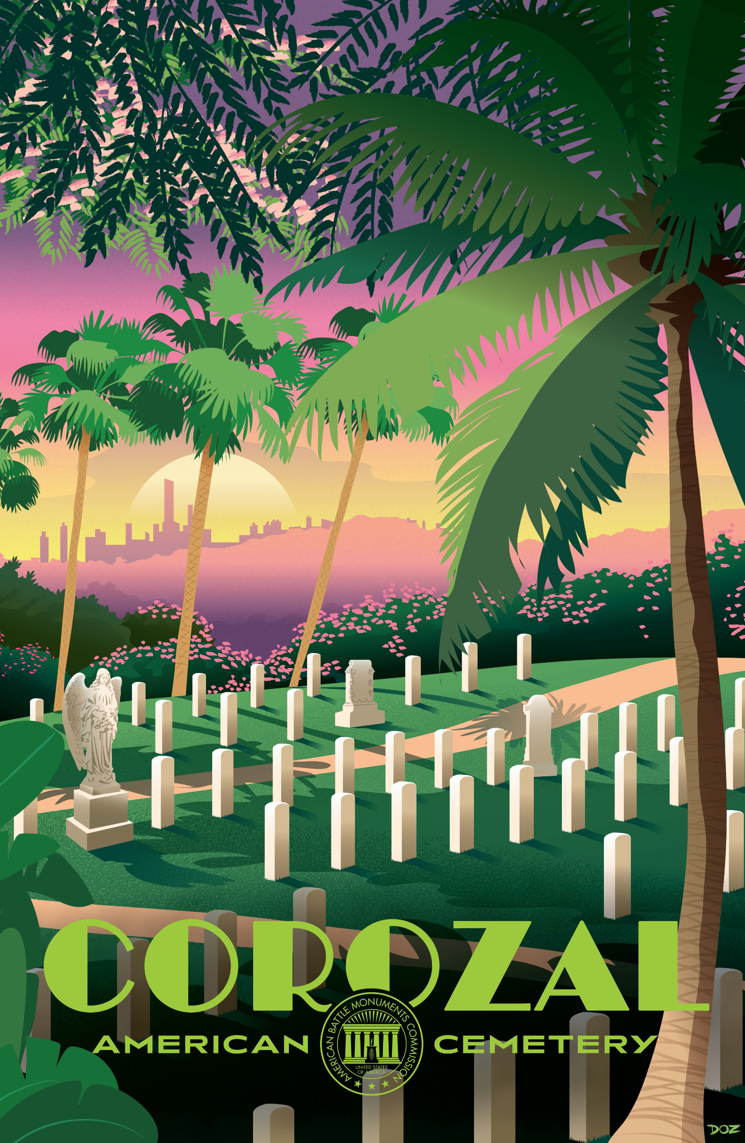 Vintage poster of Corozal American Cemetery