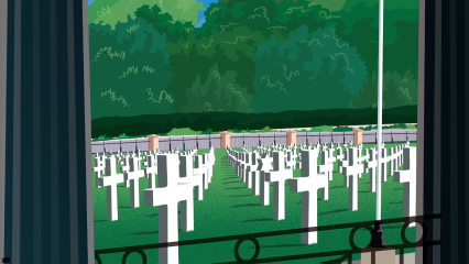 Vintage poster of Suresnes American Cemetery