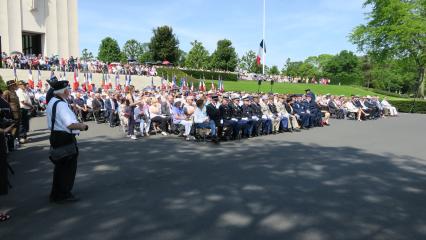 Attendees sit during the ceremony. 